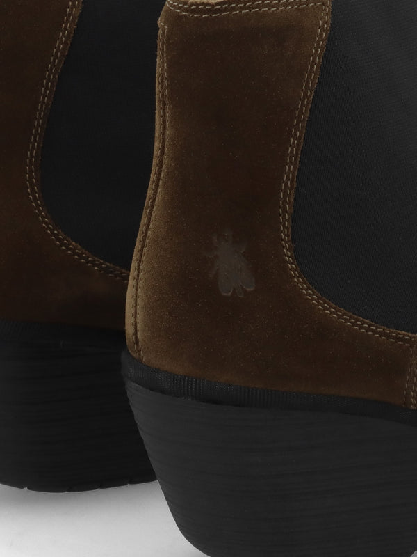 Yade Brown Suede Wedge Chelsea Boots