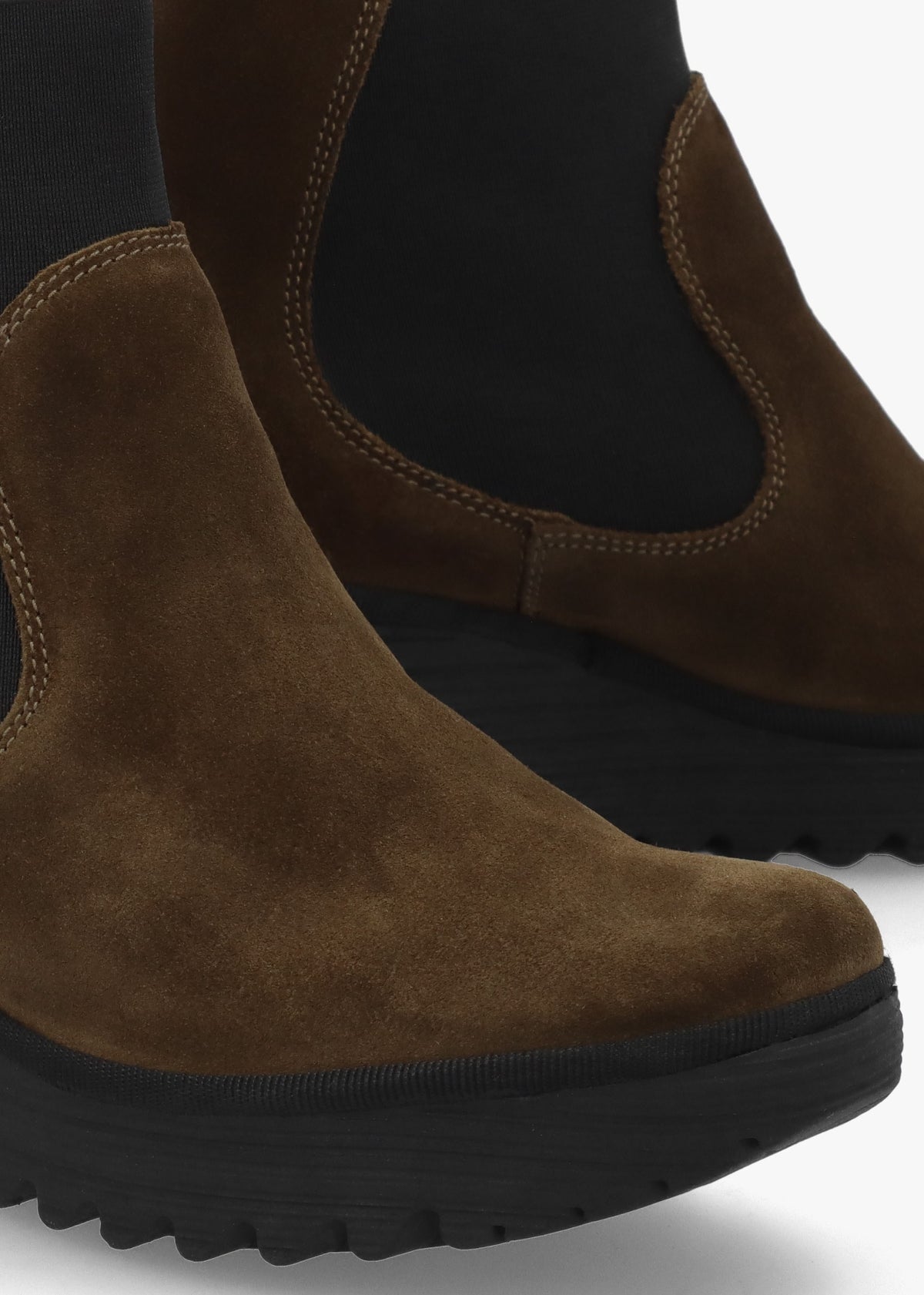 Yade Brown Suede Wedge Chelsea Boots
