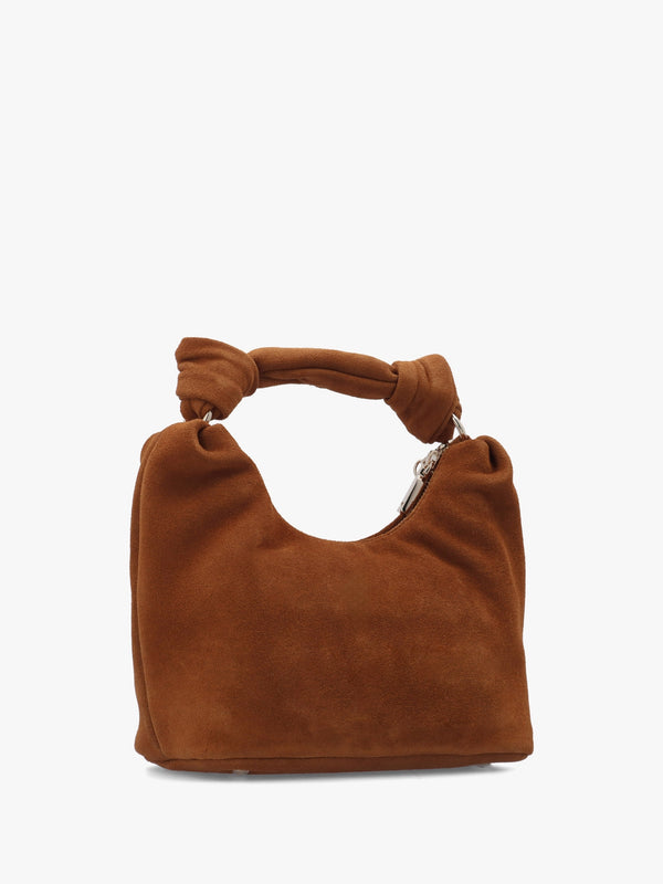 Isotta Small Cognac Suede Hobo Bag