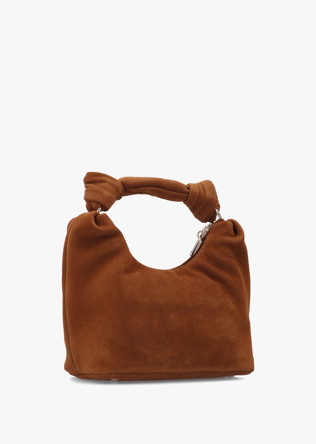 Isotta Small Cognac Suede Hobo Bag