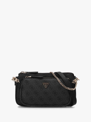 Noelle Double Pouch Coal Logo Cross-Body Bag