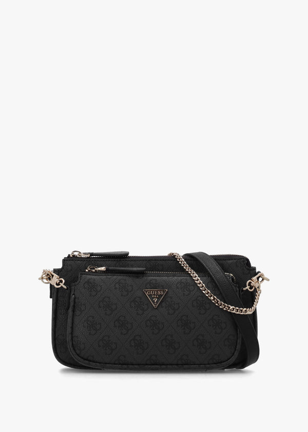 Noelle Double Pouch Coal Logo Cross-Body Bag