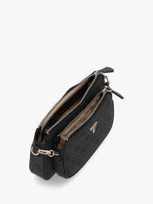 Noelle Double Pouch Coal Logo Cross-Body Bag