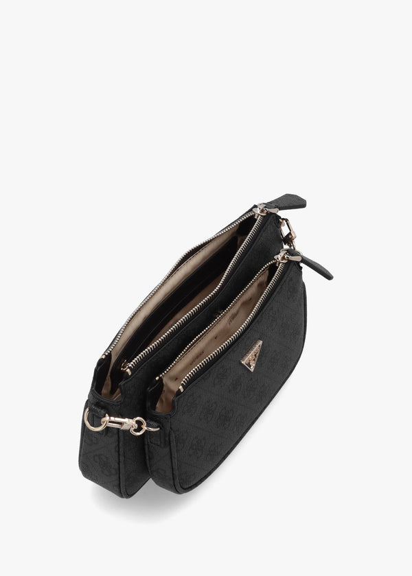 Noelle Double Pouch Coal Logo Cross-Body Bag