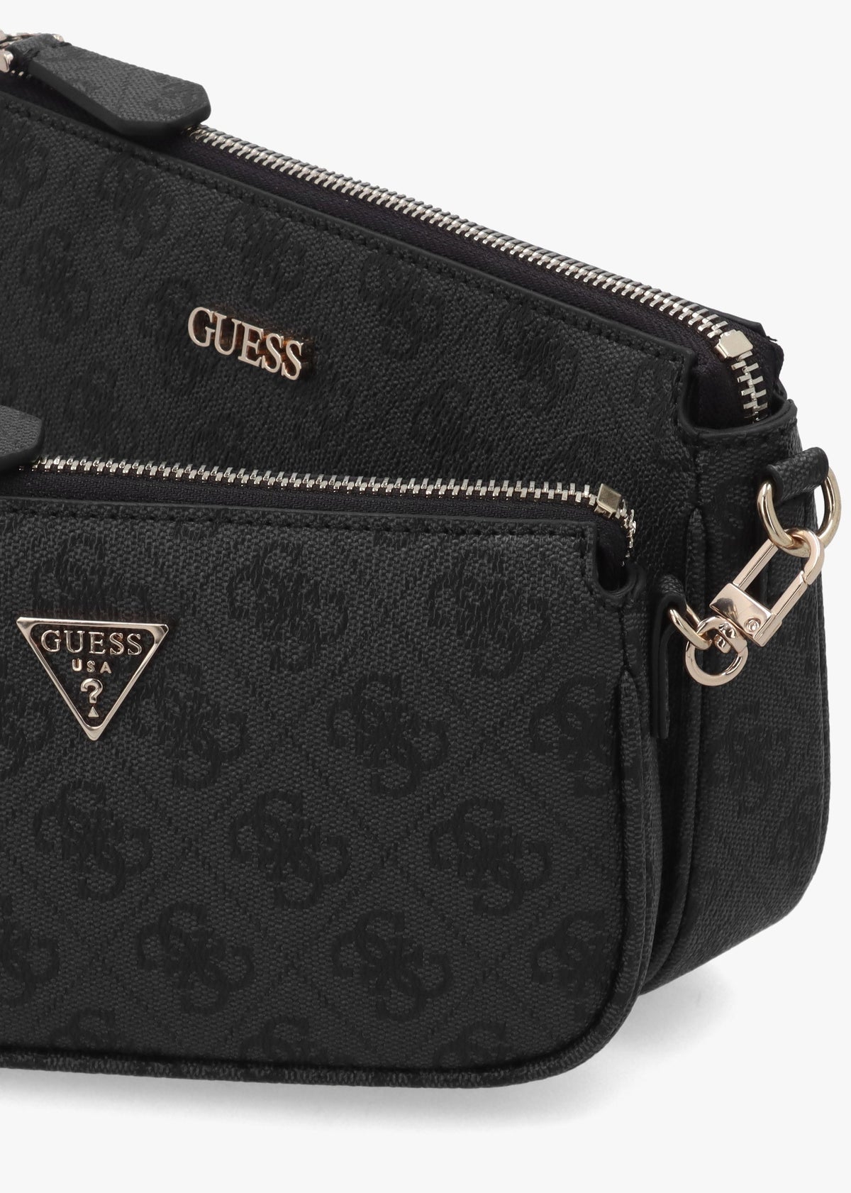 Noelle Double Pouch Coal Logo Cross-Body Bag