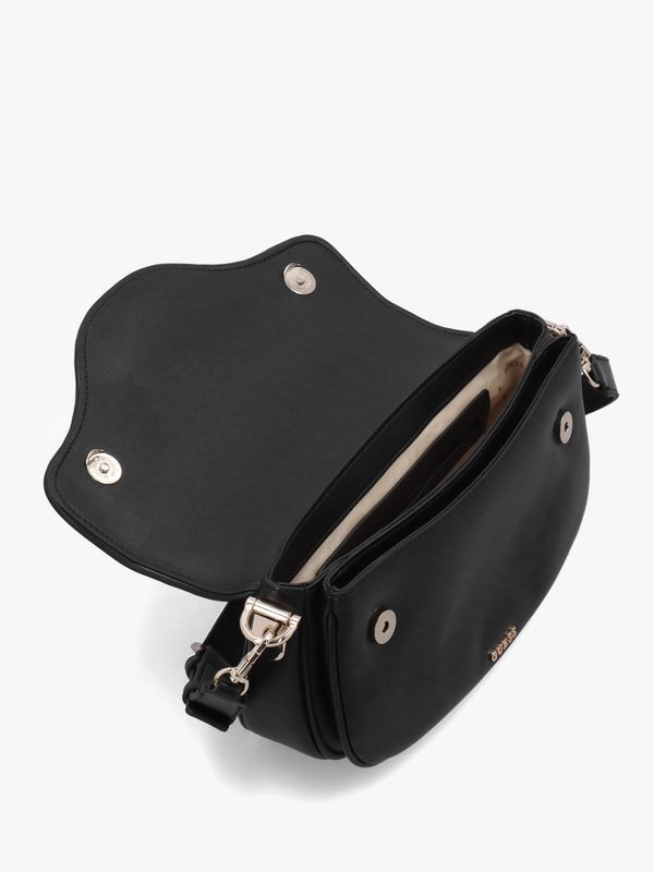 Dea Flap Black Shoulder Bag