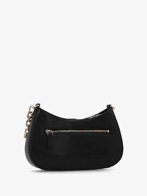 Carrie Top Zip Black Shoulder Bag