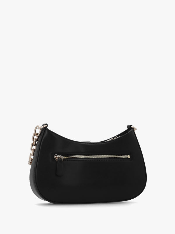 Carrie Top Zip Black Shoulder Bag