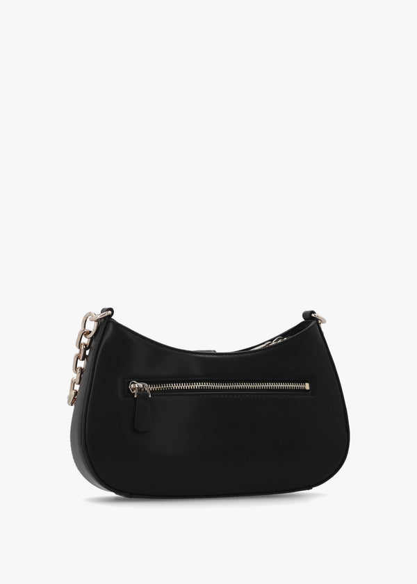 Carrie Top Zip Black Shoulder Bag
