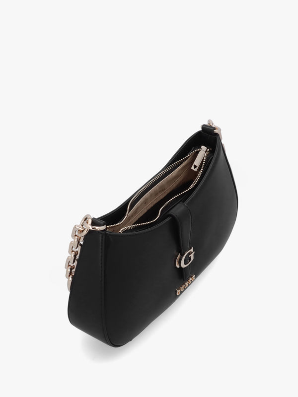 Carrie Top Zip Black Shoulder Bag
