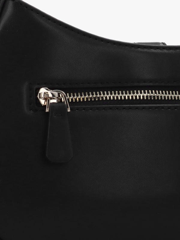 Carrie Top Zip Black Shoulder Bag