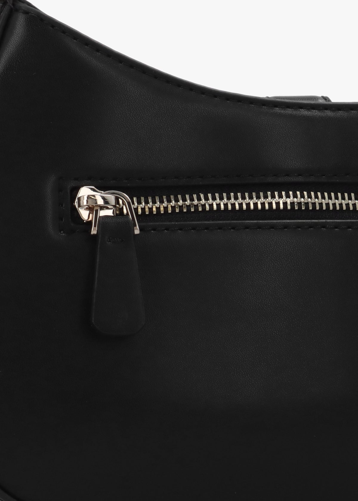 Carrie Top Zip Black Shoulder Bag