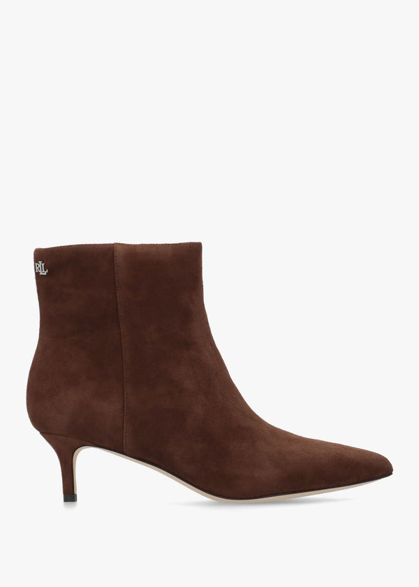 McKay Brown Suede Heeled Ankle Boots