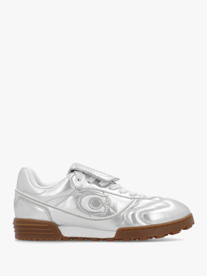 Match Silver Metallic Leather Trainers