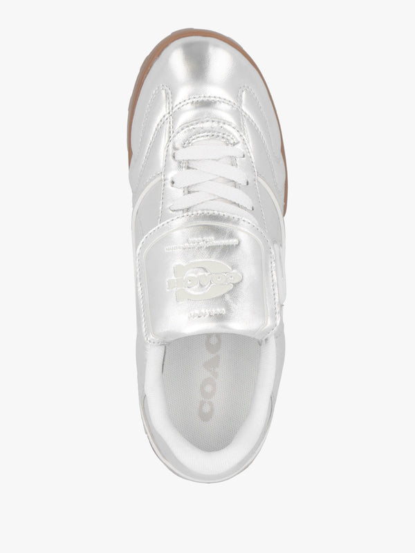 Match Silver Metallic Leather Trainers