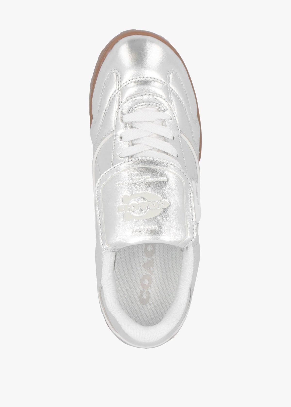 Match Silver Metallic Leather Trainers