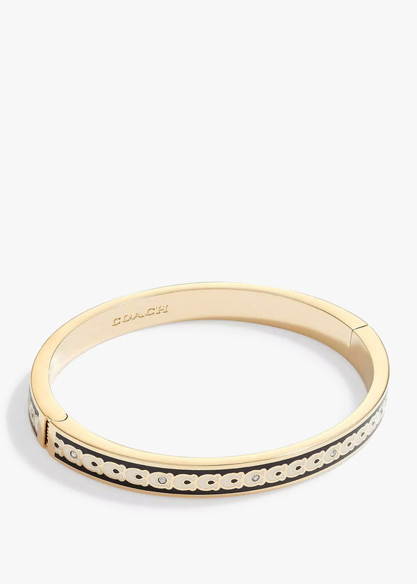 6Mm Signature Enamel Gold Hinge Bangle