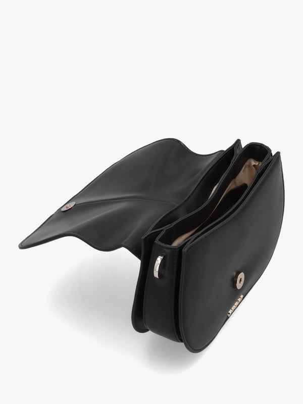 Carrie Flap Black Shoulder Bag