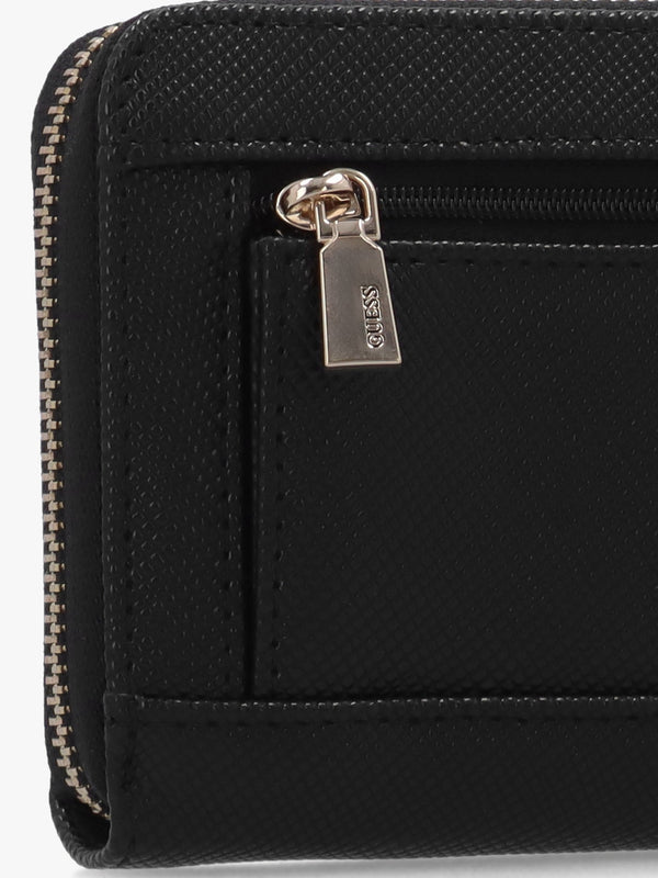 Laurel II Large Black Zip Around Wallet