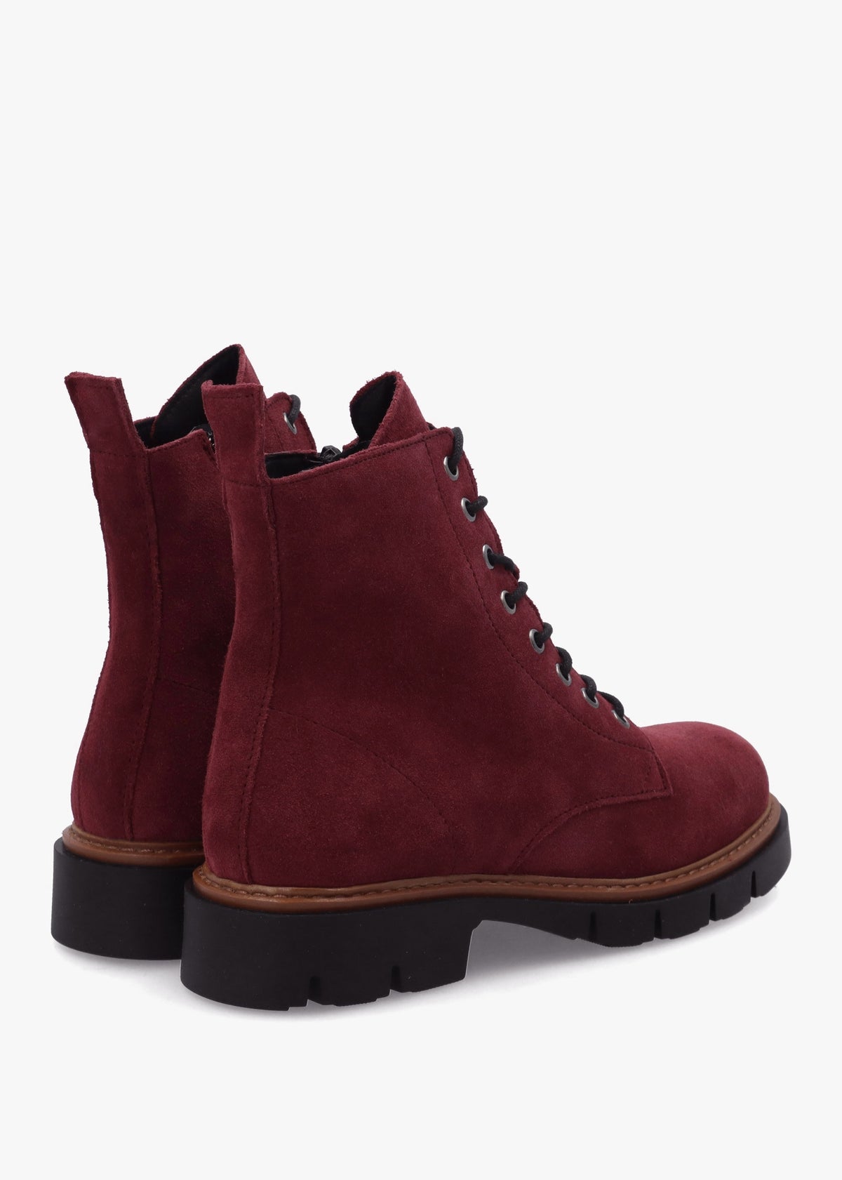 Lissy Red Suede Lace Up Ankle Boots