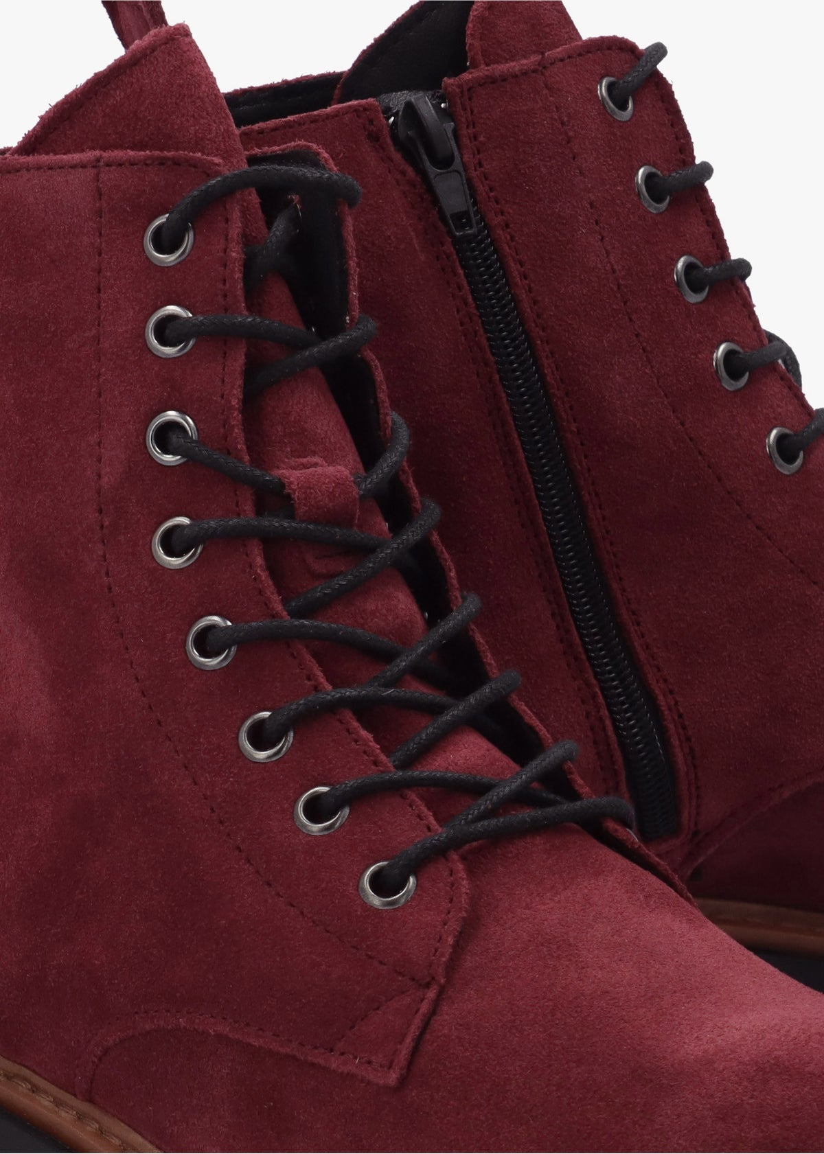 Lissy Red Suede Lace Up Ankle Boots