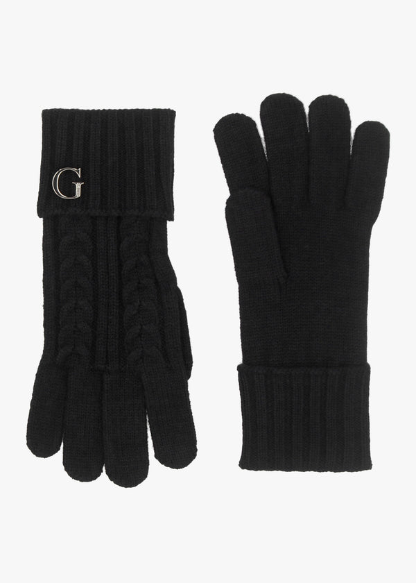 Black Knitted G Logo Gloves