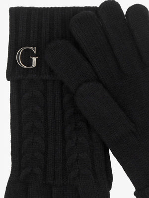 Black Knitted G Logo Gloves