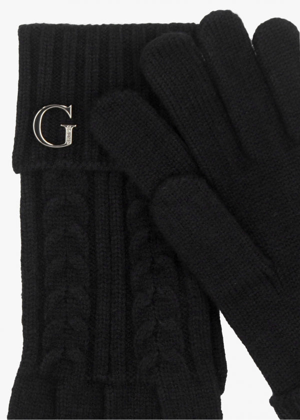Black Knitted G Logo Gloves