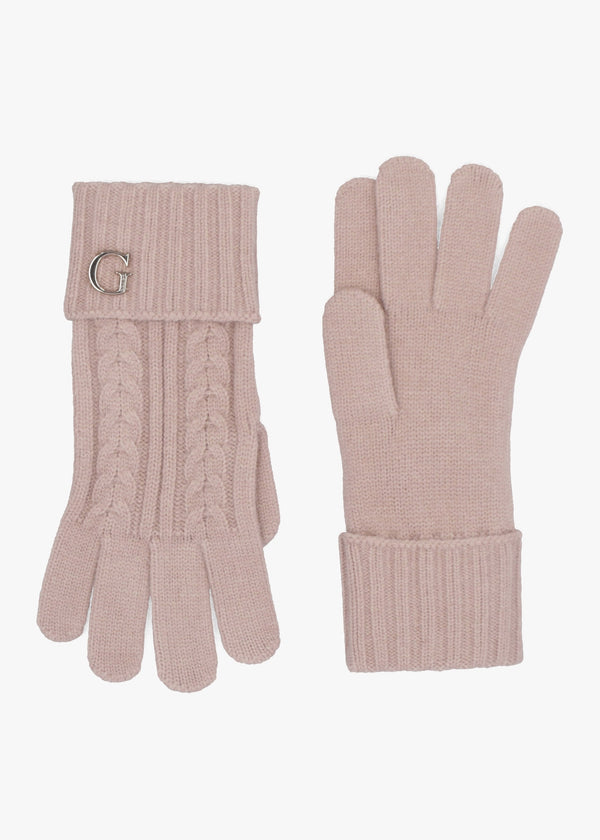 Pink Knitted G Logo Gloves