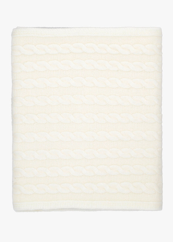 Cream Knitted G Logo Diamante Scarf