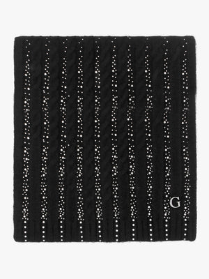 Black Knitted G Logo Diamante Scarf