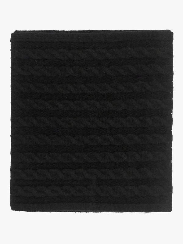 Black Knitted G Logo Diamante Scarf