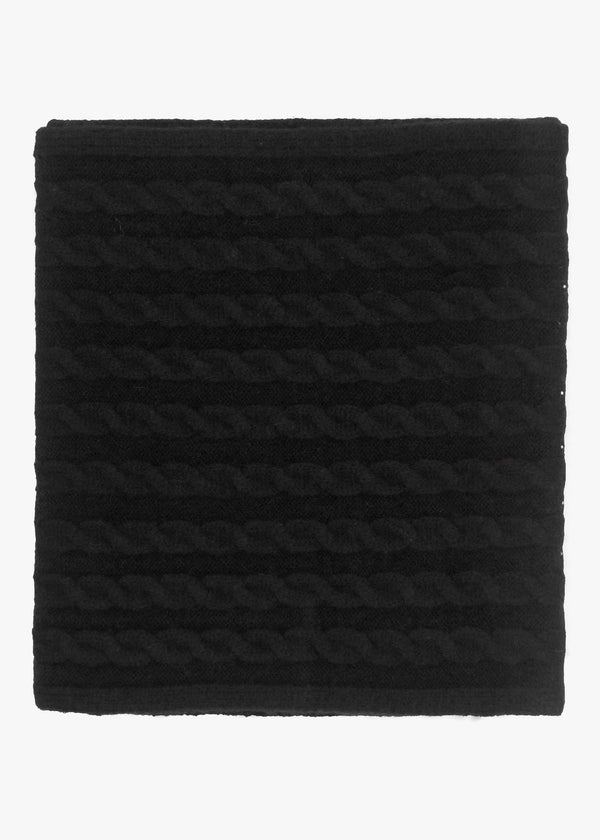 Black Knitted G Logo Diamante Scarf