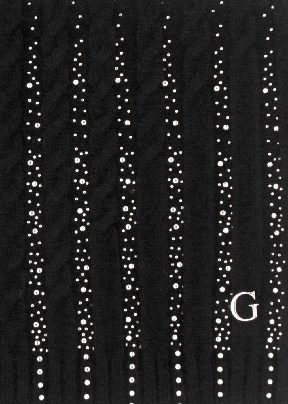 Black Knitted G Logo Diamante Scarf