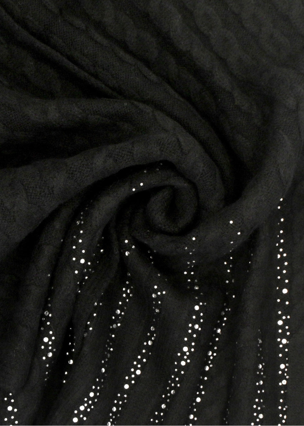 Black Knitted G Logo Diamante Scarf