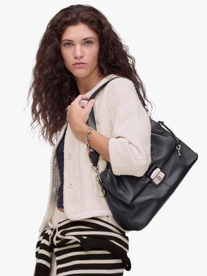 The Cristina Black Leather Messenger Bag