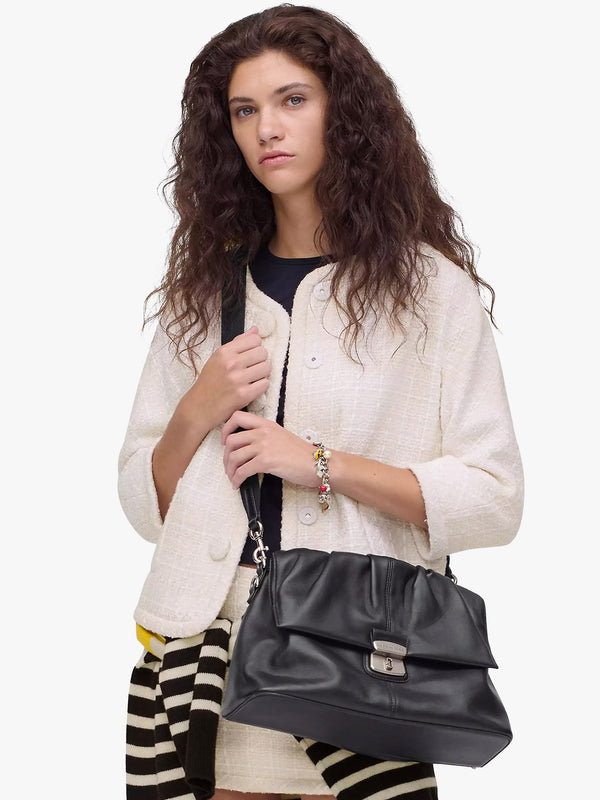 The Cristina Black Leather Messenger Bag