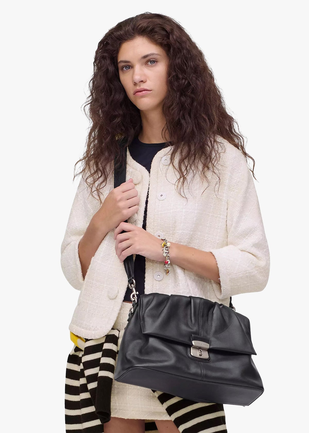 The Cristina Black Leather Messenger Bag