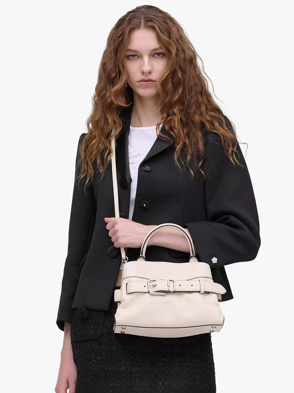 The Dakota Small Cloud White Satchel Bag
