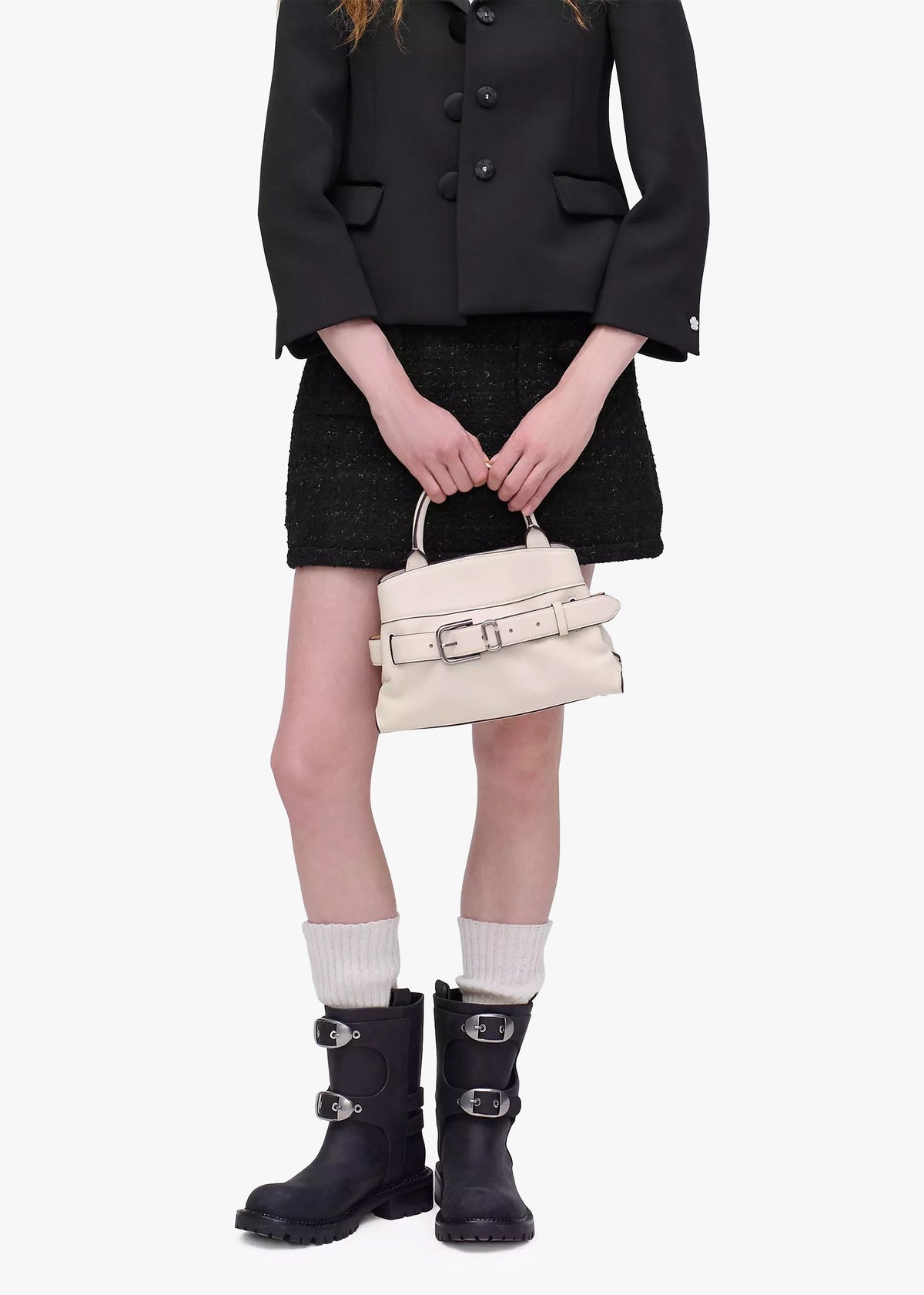 The Dakota Small Cloud White Satchel Bag