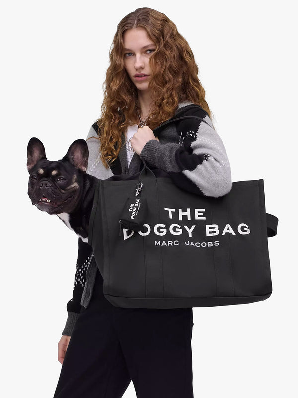 The Large Black Cotton Doggy Tote Bag