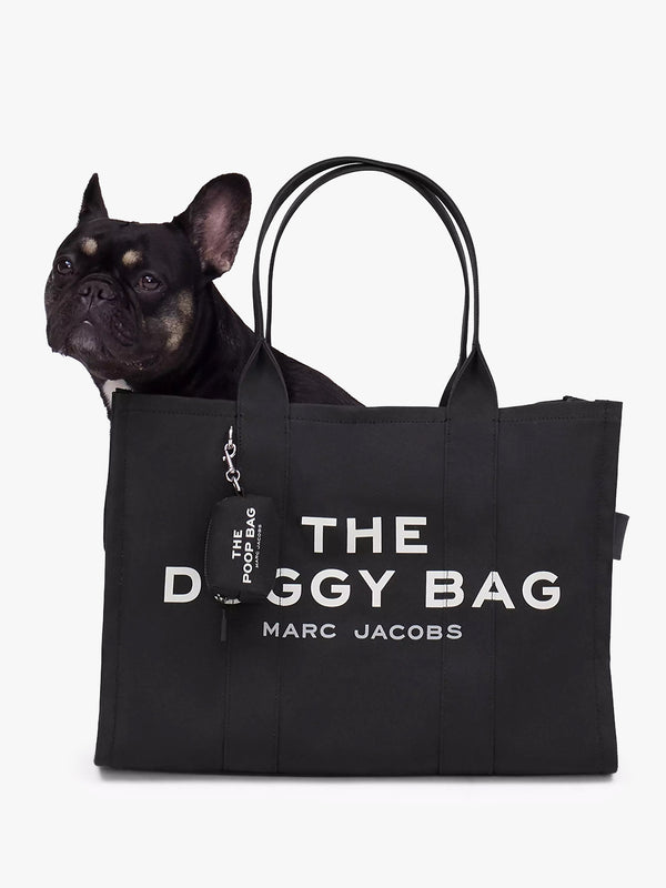 The Large Black Cotton Doggy Tote Bag