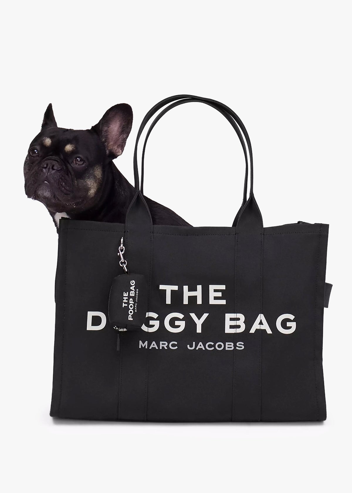 The Large Black Cotton Doggy Tote Bag