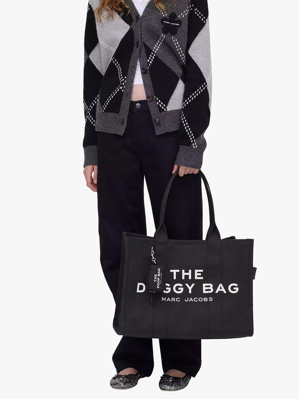The Large Black Cotton Doggy Tote Bag