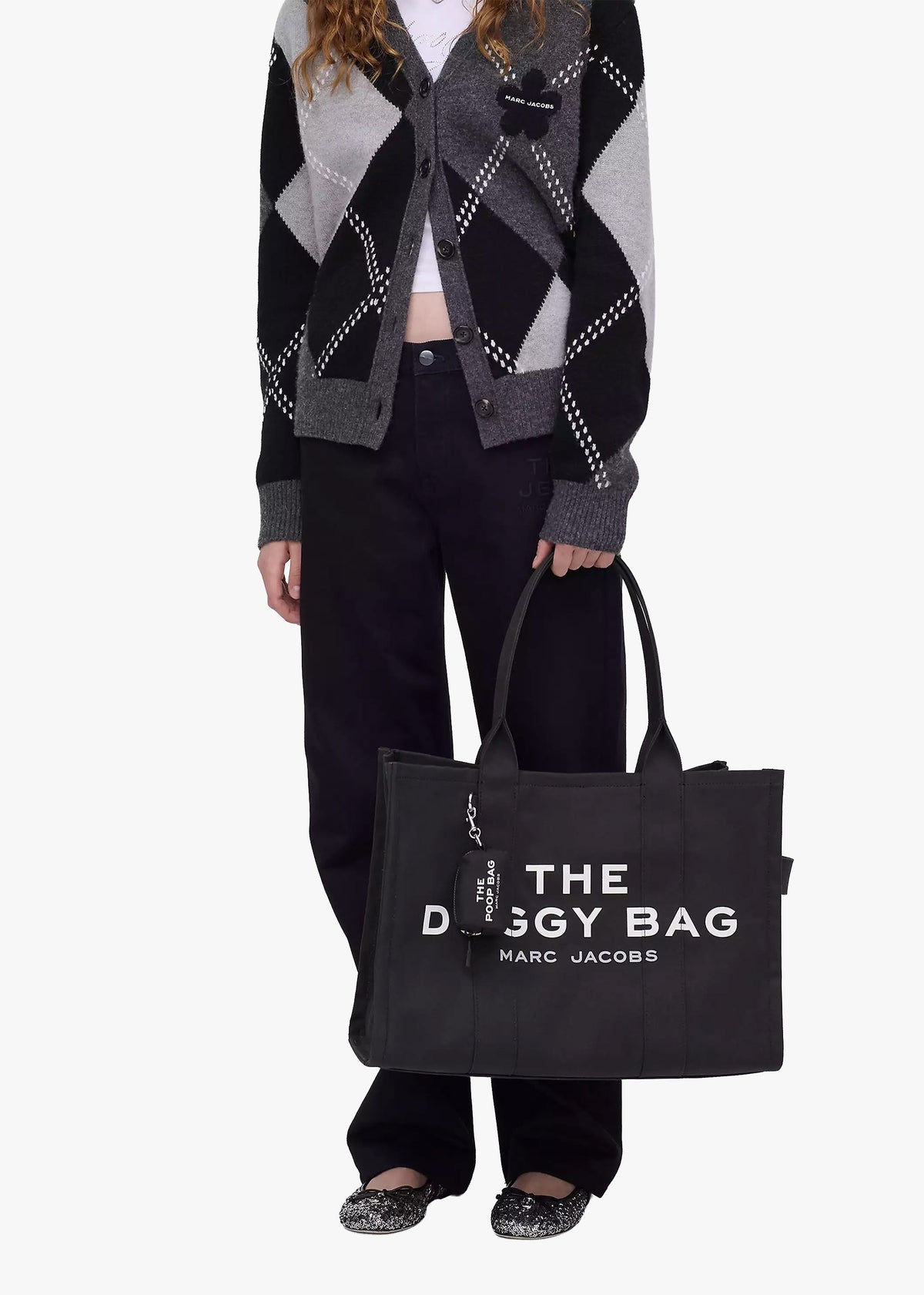 The Large Black Cotton Doggy Tote Bag