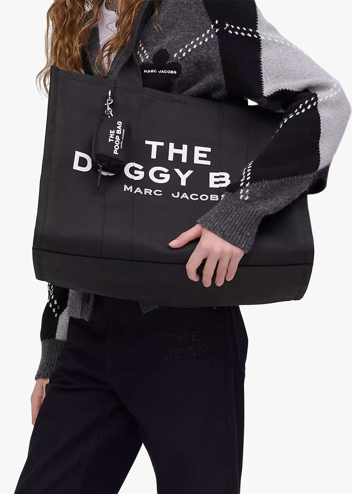 The Large Black Cotton Doggy Tote Bag