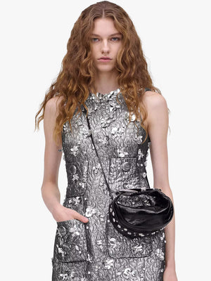 The Crinkle Patent Black Leather Party Bag