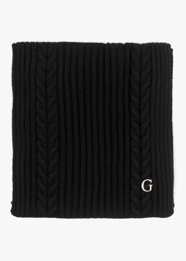 Black Knitted G Logo Scarf