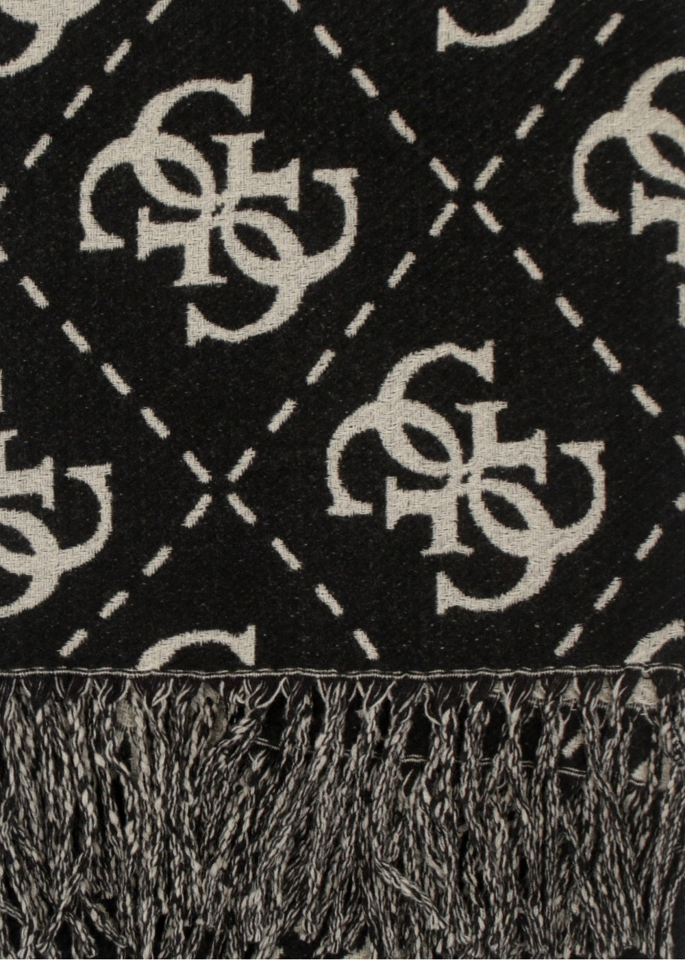 Black & Beige Oversized Monogram Scarf