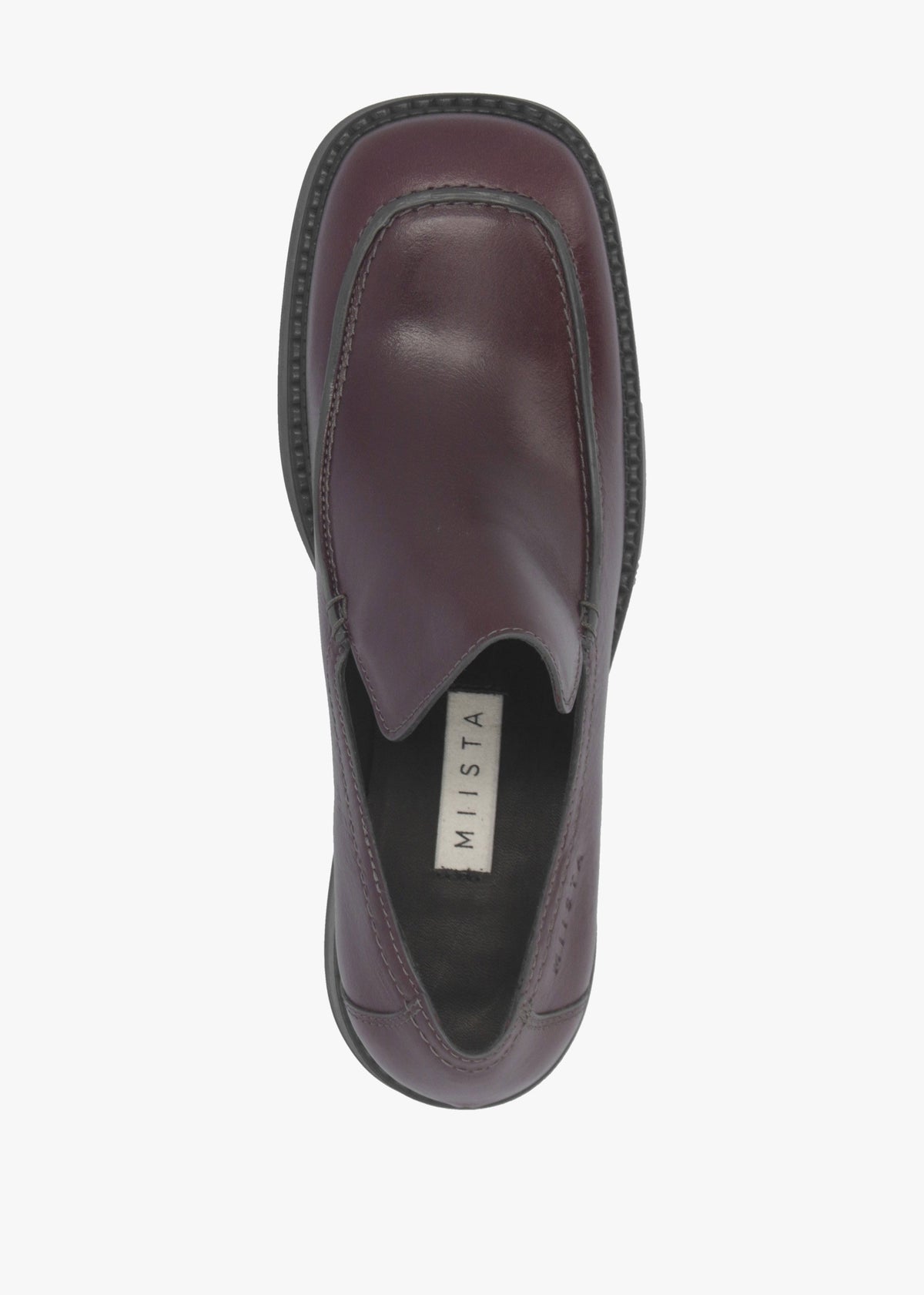 Kairon Burgundy Leather Block Heel Loafers
